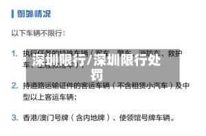 深圳限行/深圳限行处罚