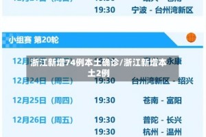 浙江新增74例本土确诊/浙江新增本土2例