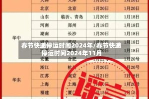 春节快递停运时间2024年/春节快递停运时间2024年11月