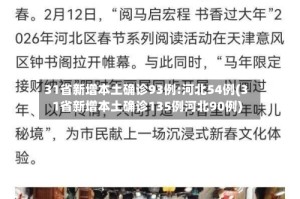 31省新增本土确诊93例:河北54例(31省新增本土确诊135例河北90例)