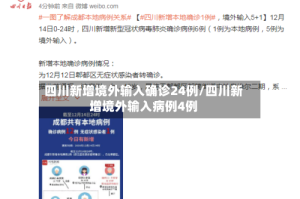 四川新增境外输入确诊24例/四川新增境外输入病例4例