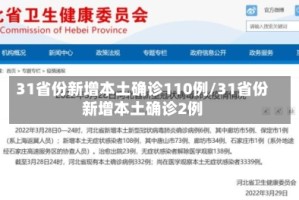 31省份新增本土确诊110例/31省份新增本土确诊2例