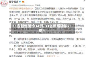 31省新增确诊34例/31省新增确诊21例4