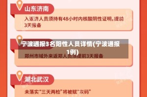 宁波通报3名阳性人员详情(宁波通报1例)