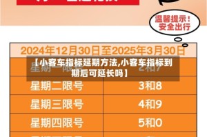 【小客车指标延期方法,小客车指标到期后可延长吗】