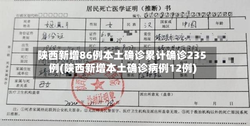 陕西新增86例本土确诊累计确诊235例(陕西新增本土确诊病例12例)-第1张图片