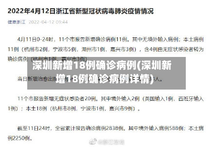 深圳新增18例确诊病例(深圳新增18例确诊病例详情)-第2张图片