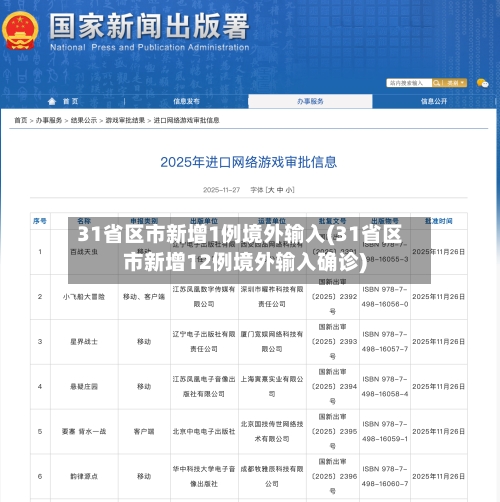 31省区市新增1例境外输入(31省区市新增12例境外输入确诊)-第1张图片
