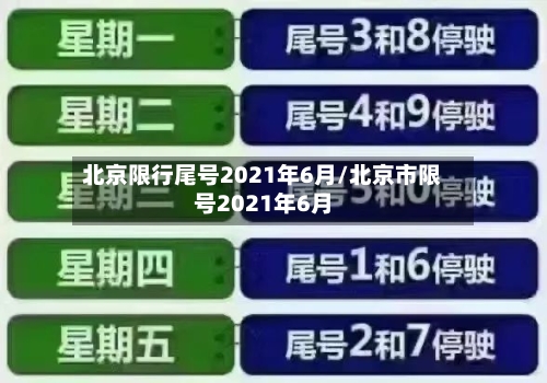 北京限行尾号2021年6月/北京市限号2021年6月-第1张图片