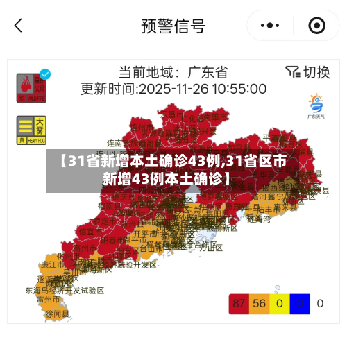 【31省新增本土确诊43例,31省区市新增43例本土确诊】-第1张图片